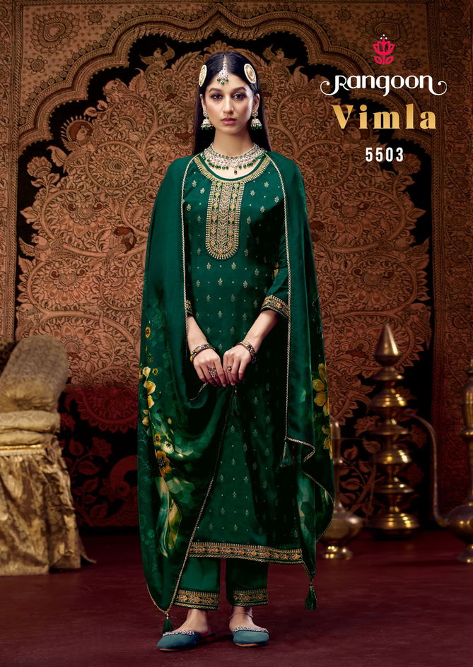 Vimla By Rangoon Jacquard Kurti With Bottom Dupatta Wholesale Shop in Surat
